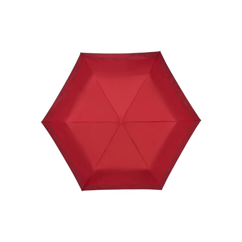 Дамски чадър KH6.10.203, тройно сгъваем автоматичен, червен цвят